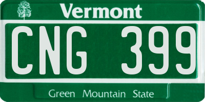VT license plate CNG399