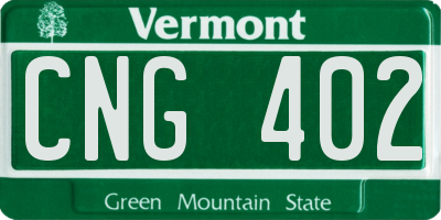 VT license plate CNG402