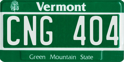 VT license plate CNG404