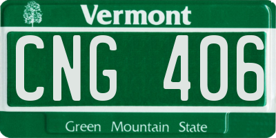 VT license plate CNG406