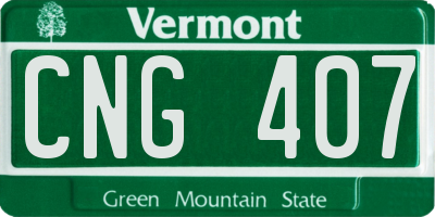 VT license plate CNG407