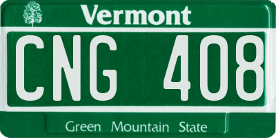 VT license plate CNG408