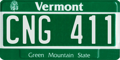 VT license plate CNG411