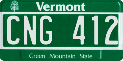 VT license plate CNG412