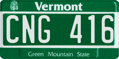 VT license plate CNG416