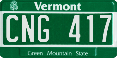 VT license plate CNG417