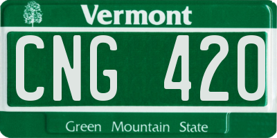 VT license plate CNG420