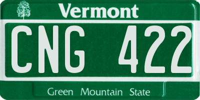 VT license plate CNG422