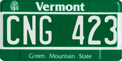 VT license plate CNG423