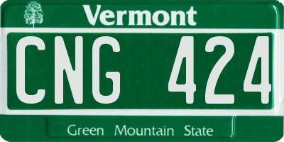 VT license plate CNG424
