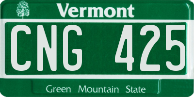 VT license plate CNG425