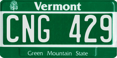 VT license plate CNG429