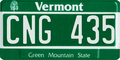 VT license plate CNG435