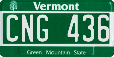 VT license plate CNG436