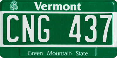 VT license plate CNG437
