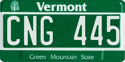 VT license plate CNG445