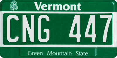 VT license plate CNG447