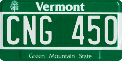 VT license plate CNG450