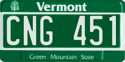 VT license plate CNG451