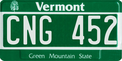 VT license plate CNG452