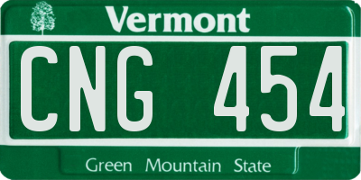 VT license plate CNG454