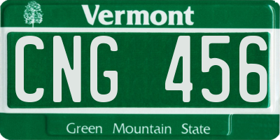 VT license plate CNG456