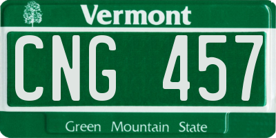 VT license plate CNG457