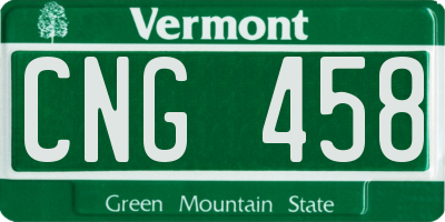 VT license plate CNG458