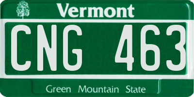 VT license plate CNG463