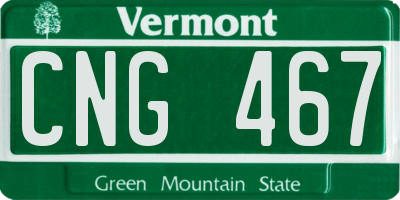VT license plate CNG467