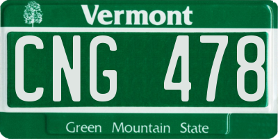 VT license plate CNG478