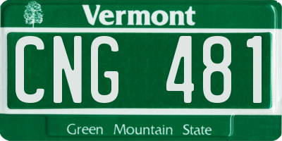 VT license plate CNG481