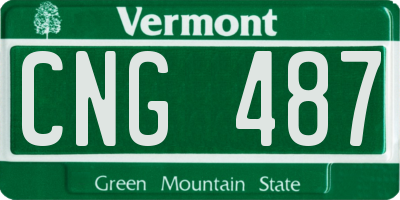 VT license plate CNG487