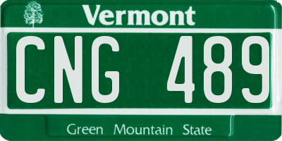 VT license plate CNG489