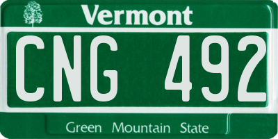 VT license plate CNG492