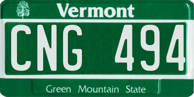 VT license plate CNG494