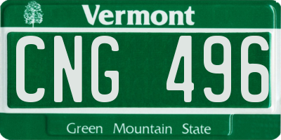 VT license plate CNG496