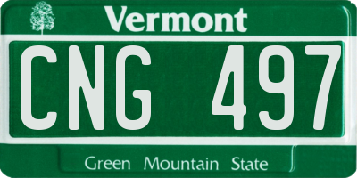 VT license plate CNG497
