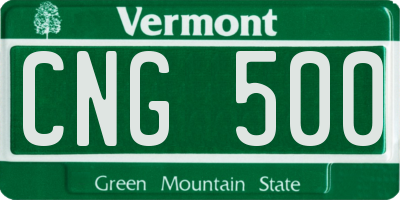 VT license plate CNG500