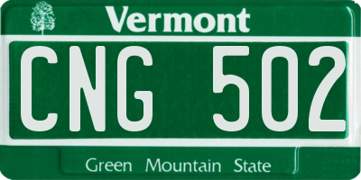 VT license plate CNG502