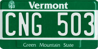 VT license plate CNG503