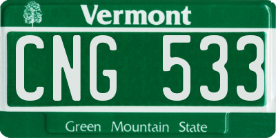 VT license plate CNG533