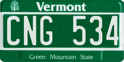 VT license plate CNG534