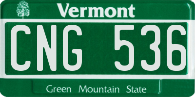 VT license plate CNG536