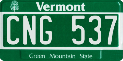 VT license plate CNG537
