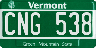 VT license plate CNG538