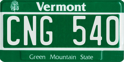 VT license plate CNG540