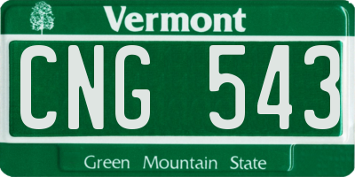VT license plate CNG543