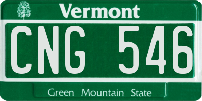 VT license plate CNG546