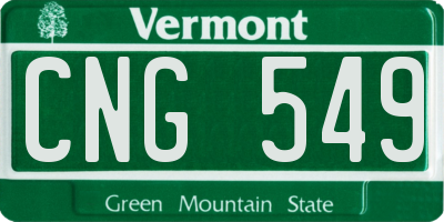 VT license plate CNG549